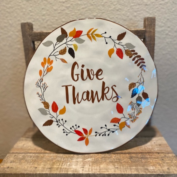 Fall Cake Stand, Give Thanks Cake Stand, Thanksgiving Cake Stand, Cake Stand - Picture 1 of 15